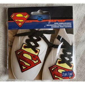 SET OF 3 Superman DC Comics Shoe Embellishment Embroidered Lace Charms  2pc NEW